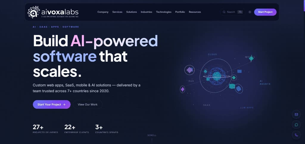Aivoxa Labs website preview